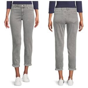 Tommy Bahama Women's Leila Gray Wash Slim Boyfriend Jeans Raw Hem - Size 12